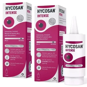 Pack of 2 Hycosan Intense - Lubricating Eye Drops Relief From Dry Eyes - 7.5ml - Picture 1 of 6