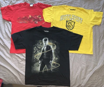 Harry Potter Warner Bros Youth Large Lot of 3 pc T shirts Quidditch Hufflepuff - Image 1 of 4