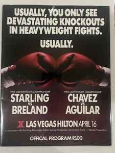Julio Cesar Chavez vs Rodolfo Aguilar Boxing Program (1988) Las Vegas Hilton, NV - Picture 1 of 1