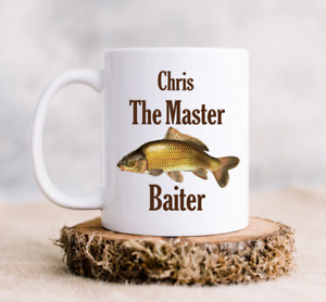Personalised Fishing Mug Master Baiter Funny Fishing Angling Mug Novelty Cup 