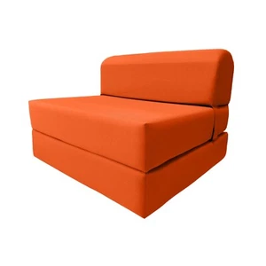 Sleeper Chair Folding Foam Beds, Portable Foldable Bed 6 x 32 x 70 Orange - Picture 1 of 7