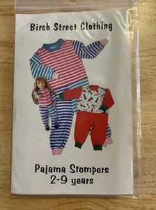 Children’s Pajama Stompers Pattern 2-9 Years Birch Street Clothing Uncut - Foto 1 di 2
