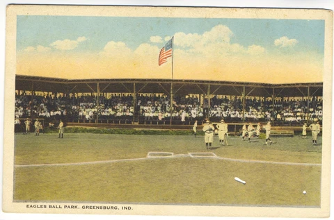 Greensburg IN Eagles Ball Park Baseball Team Stadium Postcard Cover