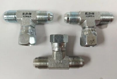 3/8" JIC TO 3/8" JIC TO 3/8" FJIC SWIVEL TEE FITTINGS (LOT OF 3) 6600-06-06-06 - Image 1 of 2