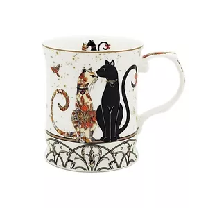 New Cat Couple Embossed 415cc Mug Fine Bone China Coffee Tea Cup Mug - Picture 1 of 1