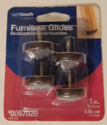 Soft Touch by Waxman Carpete Móveis Desliza Conjunto de Deslizamentos de 4 - 1" Polegadas NOVO - Imagem 1 de 4