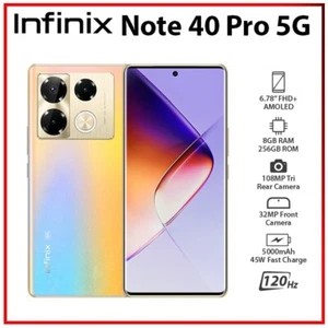 (Unlocked) Infinix Note 40 Pro 8GB+256GB GOLD Dual SIM Android Mobile Phone - Picture 1 of 6