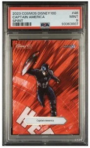 2023 Kakawow Cosmos Disney 100 All-Star Spirit Red Captain America PSA 9 Mint - Picture 1 of 2