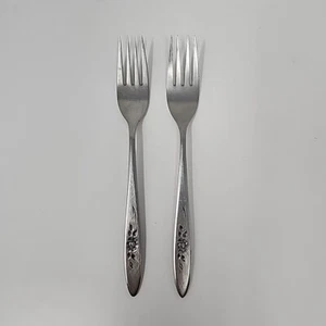 Oneida Community ROSE SHADOW (2) Set di posate 7 forchette da pranzo 3/8" inox - Foto 1 di 6