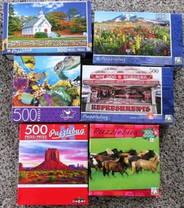 PuzzleBug CrazArt Puzzle 500 Piece Animals Misc Themes Complete Lot of 6 - Picture 1 of 1