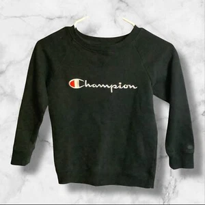 Champion Authentic Athleticwear Girls Size S Black Pullover Crew Neck Sweatshirt - Picture 1 of 9