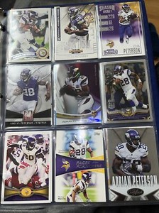 9 Card Lot Adrian Peterson Vikings Oklahoma Will Combine Shipping AL37