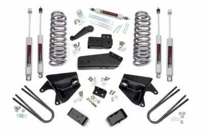 Kit de elevación de suspensión Rough Country de 4" para Ford F150 1980-1996 con amortiguadores/bloques Rr Foto 1 de 3