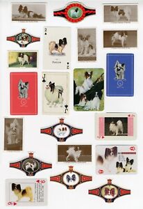 Papillon Collection Of Vintage Dog Cigarette /Trade Playing Cards & Bands
