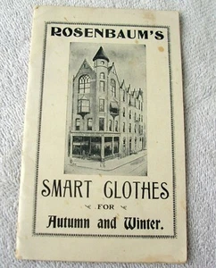 1902 Catálogo de ropa inteligente para hombre, pa de lectura de Rosenbaum Otoño e invierno - Imagen 1 de 6