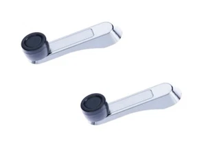 HD 2 pcs WINDOW Crank WINDER Handles Chrome & Black for ISUZU most Truck SUV Car - Picture 1 of 2