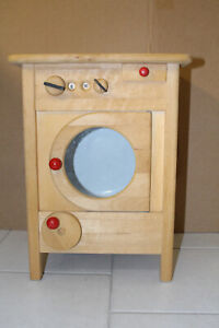 Spielküche Waschmaschine aus Holz von Schlingl mit verschiedenen Bedienteilen