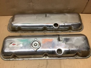 Corvette Camaro BBC CHROME Valve Covers Original GM DRIPPINGS Chevy 427 OE b - Picture 1 of 5