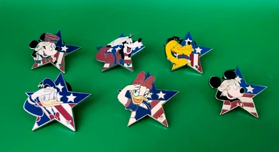 2008 Disney Hidden Mickey Series "Patriotic Star Salute" Complete 6 Pin Set - Image 1 of 4