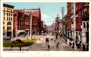 Postkarte First Avenue Seattle Washington ungeteilt zurück Detroit Verlag - Bild 1 von 2