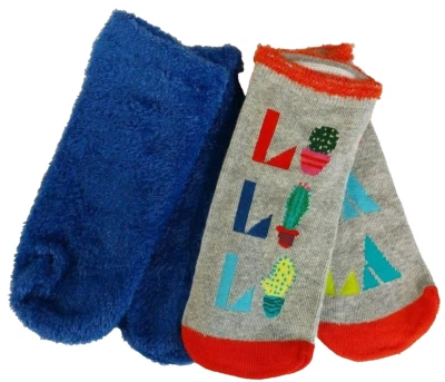 HUE womens Footsie Ankle cozy soft Sock Gift Box vaule Set 2 Pair Pack Fa La La - Image 1 of 4