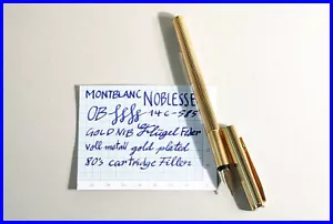 MONTBLANC Fountain Pen NOBLESSE gold plated cartridge filler with OB 585 nib - Picture 1 of 7