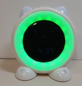 Kids Cat Alarm Clock Toddler Sleep Training with Night Light Multi Color LED USB - Picture 1 of 17