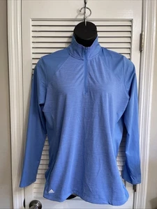 Adidas Golf Womens XL HZ Knit Jkt DZ6342 Baby Blue Pockets Finger Holes - Picture 1 of 6