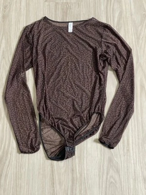 victoria secret Leopard Sheer Body Suit Unitard Teddy - Size Large - Image 1 of 4