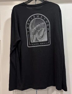 Camiseta Travis Mathew Manga Larga XL Negra Gris Gráfica Algodón Hojas Suave Camiseta - Imagen 1 de 9
