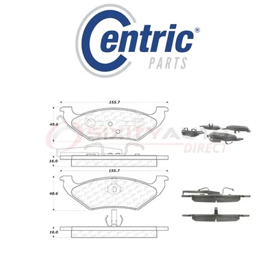 Centric Semi Metallic Brake Pads w Shim for 1991-1995 Ford Grand Marquis jb - Image 1 of 4