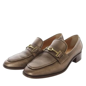 Tod'S Bit Loafers Slip-Ons Low Heel Leather 24Cm Bronze / Y Women - Picture 1 of 8