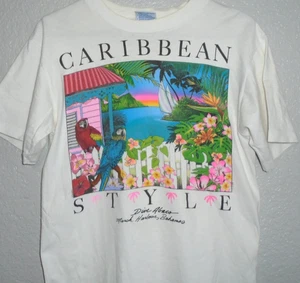 Vintage 1990s Caribbean Beach Surf T Shirt Made USA Medium - Bild 1 von 4