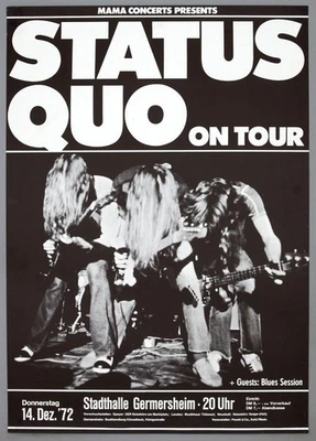 STATUS QUO – mega rare vintage original Germany 1972 concert poster *PILEDRIVER* - Image 1 of 3