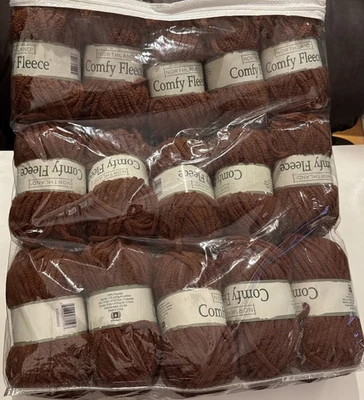 Lot 15 Northland Comfy Fleece Soft Super Bulky 6 Yarn Rust Brown 44 Yds 50 gms - Image 1 of 4
