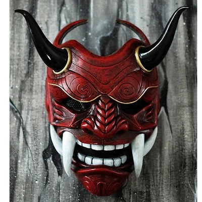 Latex Cosplay Kabuki Buddhism Devil Mask Prajna Halloween Grimace Role-playing - Image 1 of 4