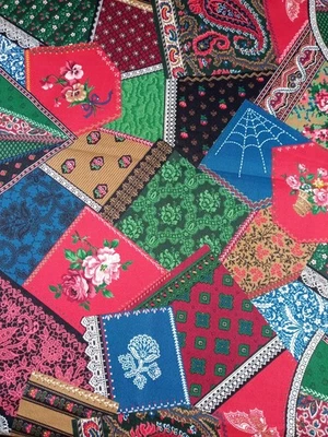 VIP Cranston Print Works Crazy Quilt Patchwork Print 35" x 45"  100% Cotton - Image 1 of 4