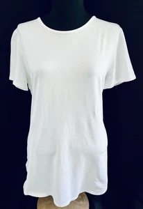 J. Jill Fit Progress White Short Sleeve Shirttail Athletic Tee - Size Small - Picture 1 of 5
