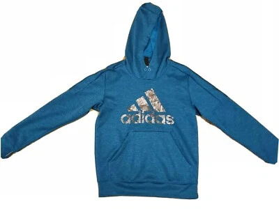 Sudadera con capucha Adidas Youth Tech polar, verde azulado jaspeado talla: S 8-10)  Foto 1 de 4