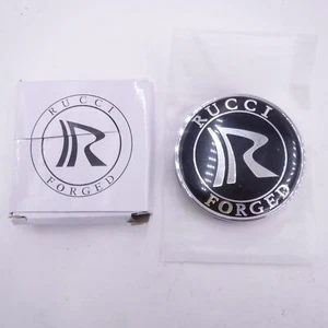 Rucci Forged Floating Wheel Center Cap In Black W/ Chrome Letter RUCCI-2 - Picture 1 of 2