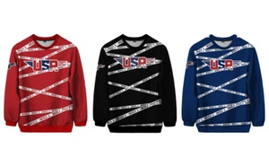 Men's Long Sleeve USA Sweatshirt Lightweight 2 Colors Long Sleeve Shirt S-2XL - Picture 1 of 5
