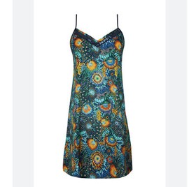 LISE CHARMEL blue orange floral rotten mini slip dress sz M
