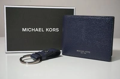 Мужской бумажник и брелок Michael Kors темно-синий бумажник - Изображение 1 из 4