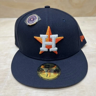 NEW 7 7/8 Houston Astros New Era Pin 59FIFTY Fitted Hat Navy Blue - Image 1 of 4