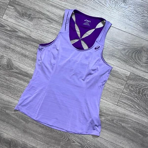 ASICS Womens L Lilac Purple Studio Fit Sana Contour Tank Cut Out Top Running - Picture 1 of 8