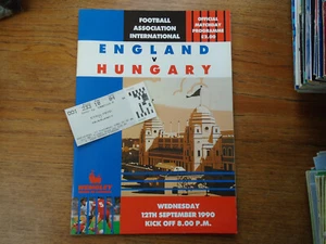 1990 Sep 12 England v Hungary Wembley with Ticket - Picture 1 of 1