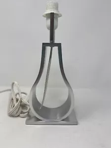 IKEA Klabb Table Lamp Silver Nickel Pear Shaped Modern Sleek Style NO Shade - Picture 1 of 10