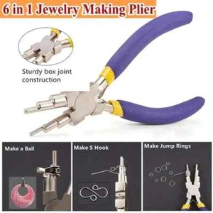 6-in-1 Carbon Steel Round Nose Jewelry Pliers Bail Making Pliers DIY Hand Tool - Picture 1 of 6