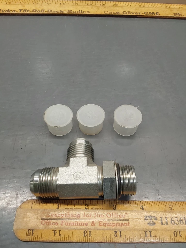 New WWF 203005-12-12S Run Tee, -12 MaleJIC x -12 JIC x -12 ORB O-Ring Boss Adj - Image 1 of 1