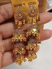 Bollywood Style Fashion Earring Gold Tone Tassel Dangle Earrings Pink Black Gold